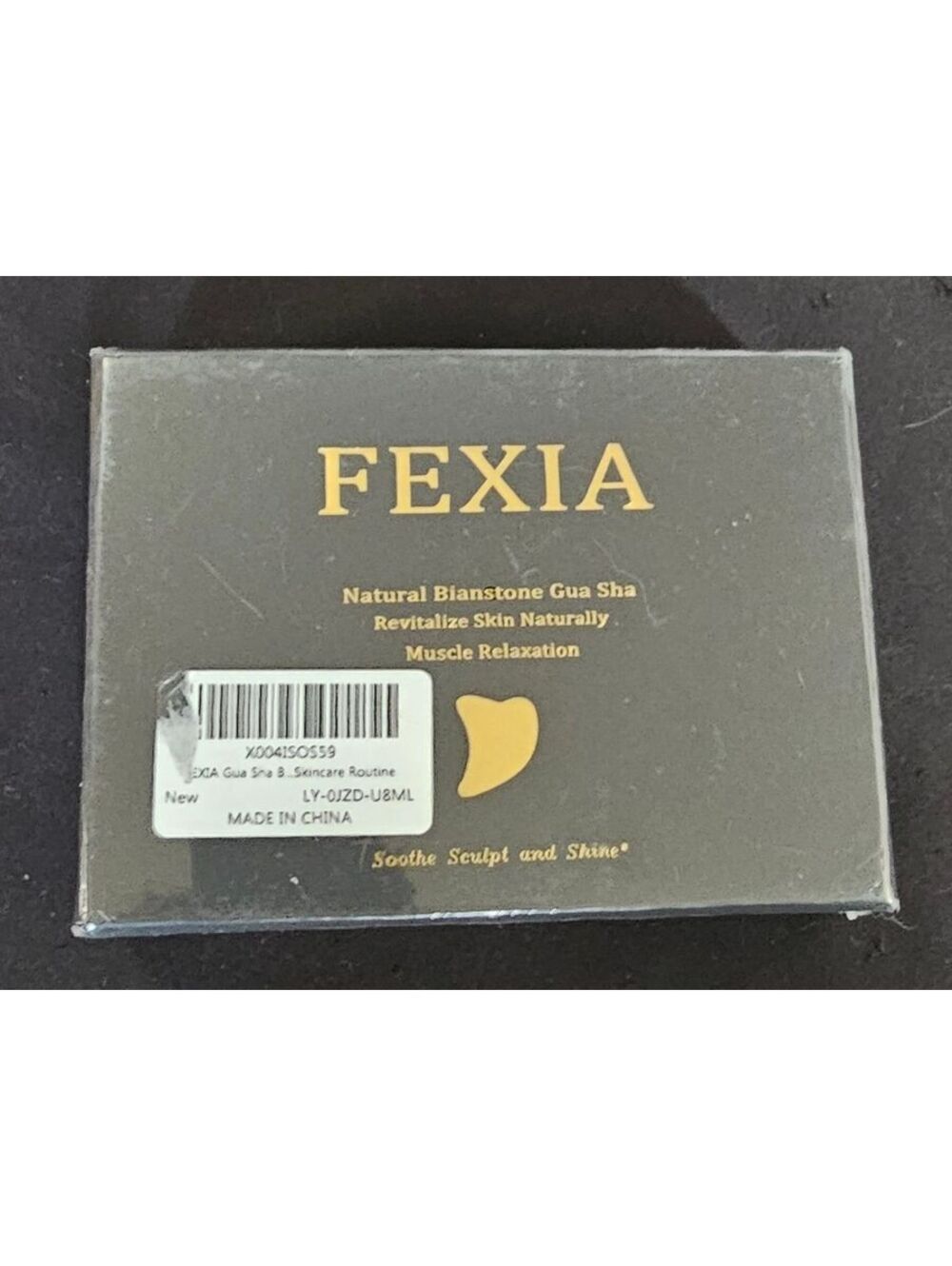 FEXIA Natural Bianstone Gua Sha Facial Tool for Skin Revitalization and Muscle T
